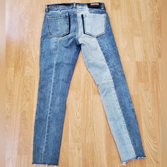 BLANKNYC Reade Patchwork Crop Skinny Denim Sz 27 - Picture 6 of 12